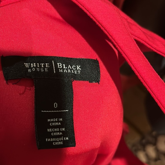 WHITE HOUSE BLACK MARKET RED CUTOUT A-LINE DRESS 0 - Picture 10 of 10